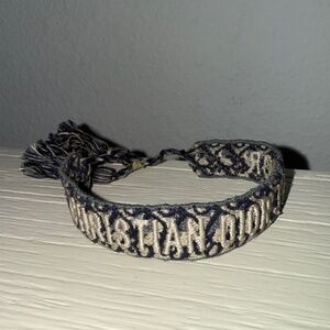 christian dior  Navy Blue Dior Oblique Cotton bracelet